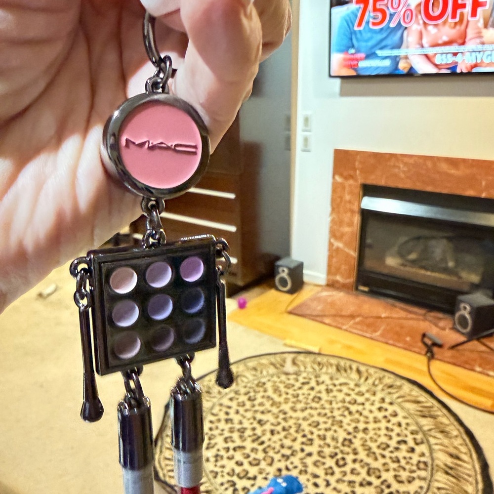 MAC Cosmetics Pink and Black Robot Keychain